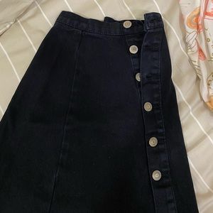 John Galt Black Jean Circle Skirt